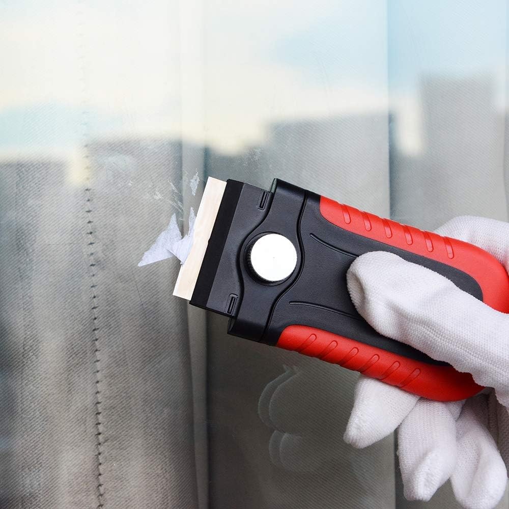 Locking Razor Blade Scraper with Safety Cap for Glass Clean, Paint and Old Label