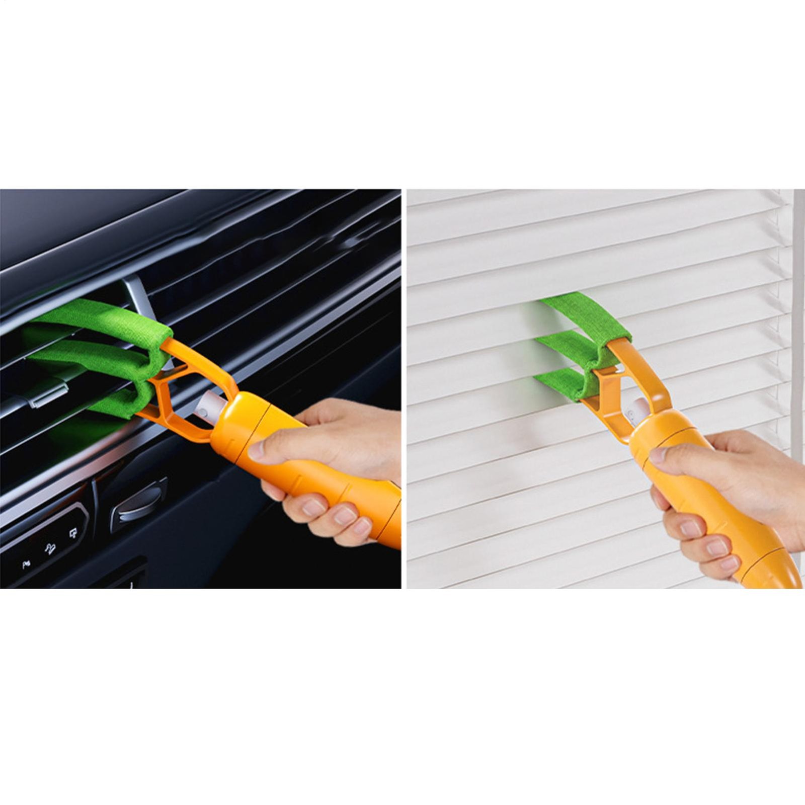 Carrot-Shaped Blind Cleaner Detachable with Microfiber Sleeve for Window AC Vent
