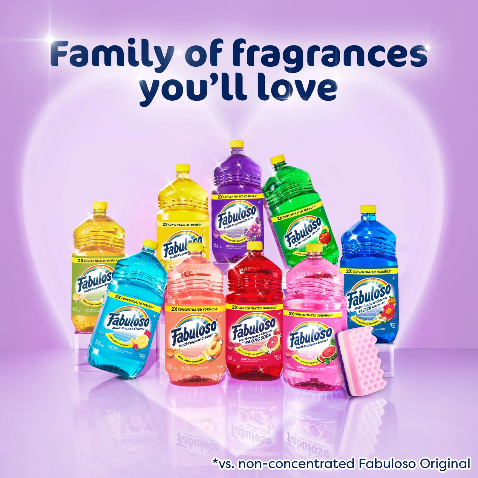 Fabuloso 2X Multi-Purpose Cleaner, No Rinse Floor Cleaner, Lavender Scent, 128 F