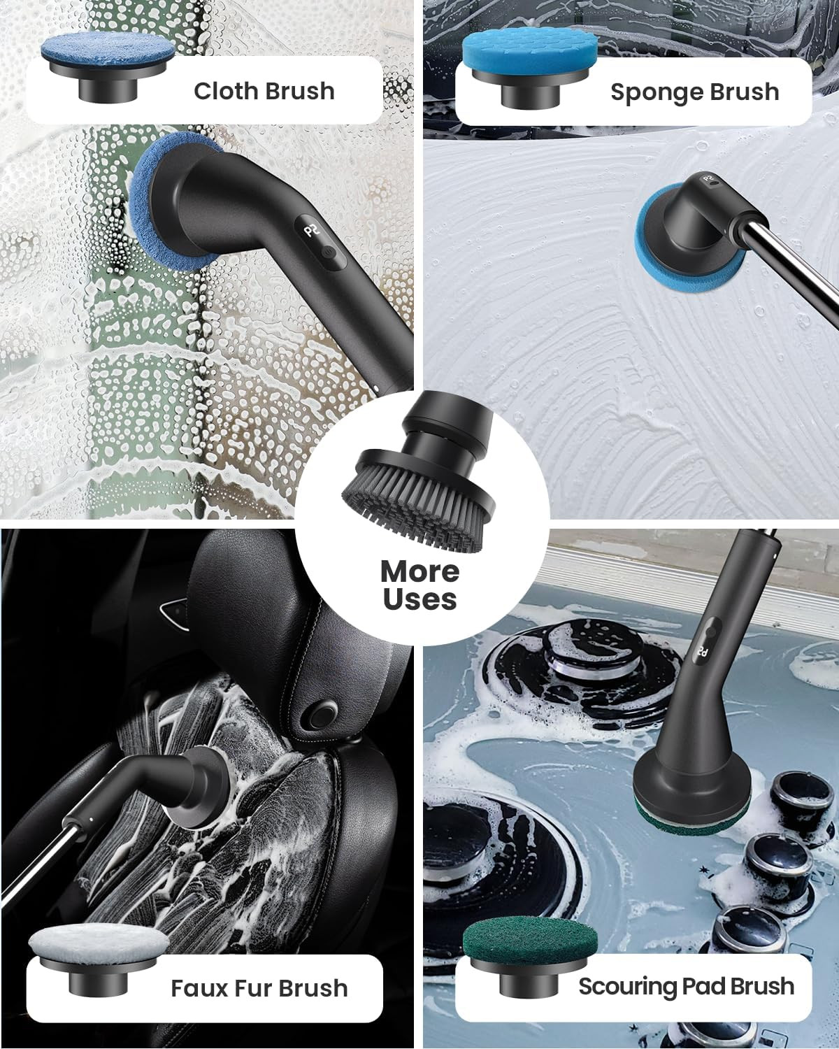 Leebein Electric Spin Scrubber, 2026 Upgraded Cordless Cleaning Brush Bathroom S