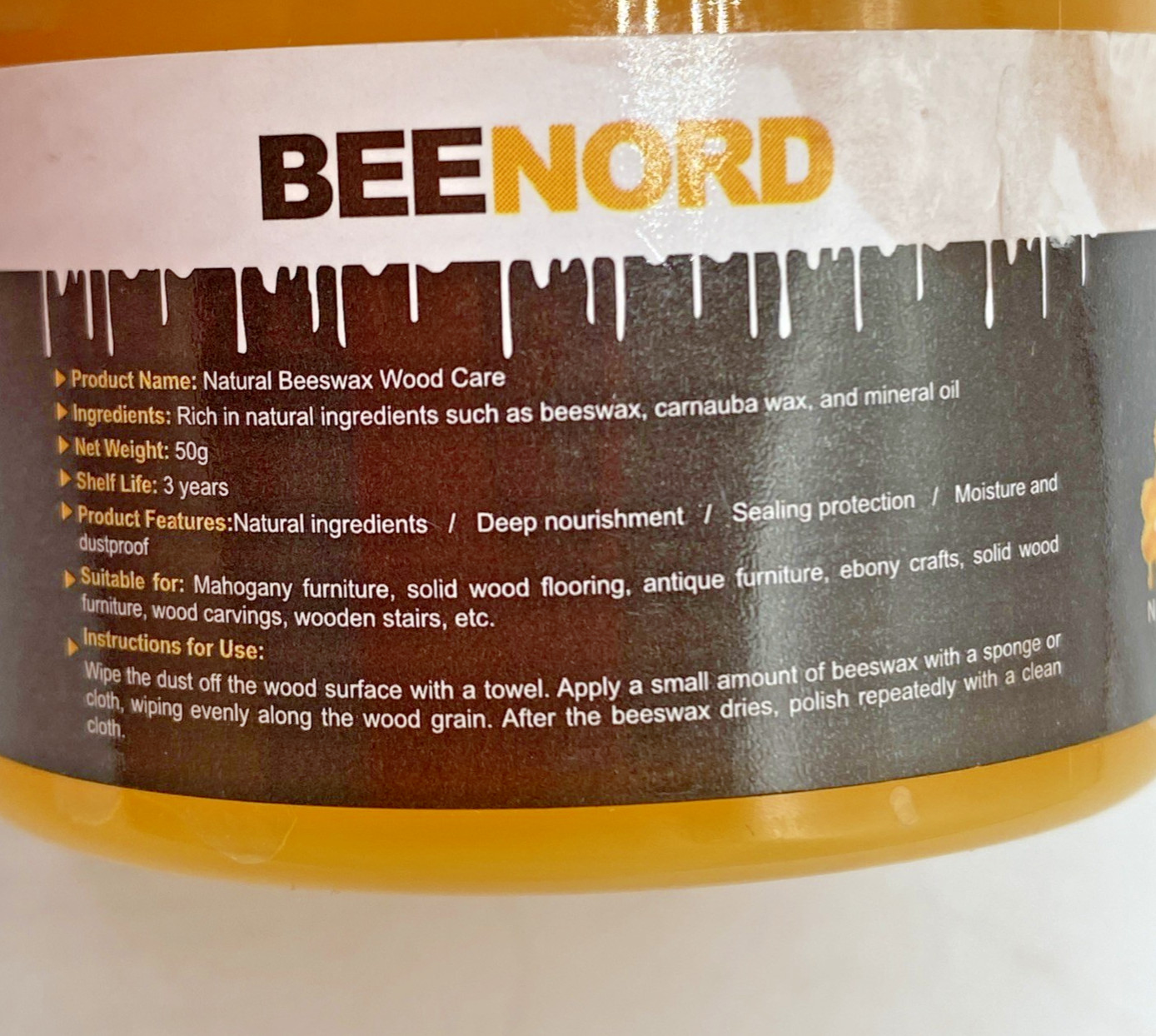100% Natural Beeswax Polish 50g – Wood, Leather & Furniture Conditioner