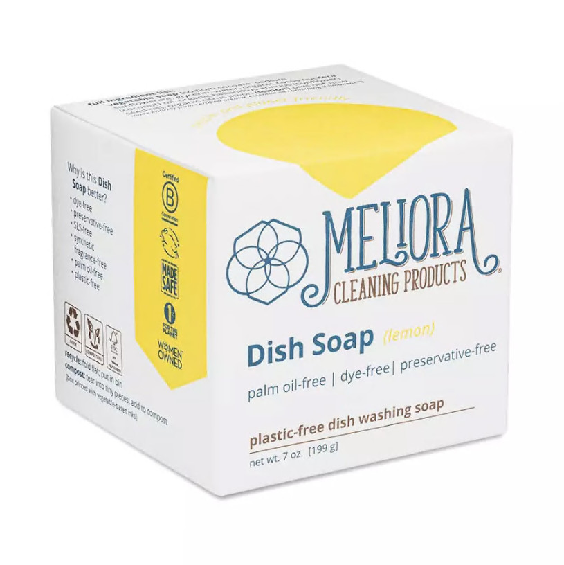 Meliora Cleaning Products Dish Soap Bar Lemon 7 oz ( 199g ) Pack of 2