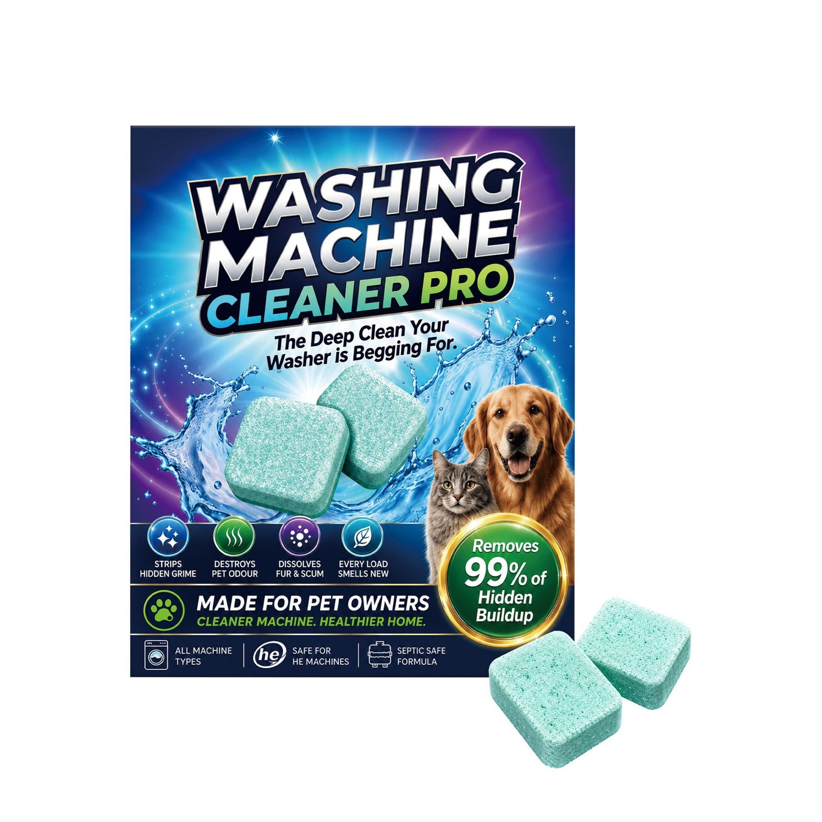 Washing Machine Cleaner Pro, Prime Drum Washing Machine Cleaner 12 TABLETS
