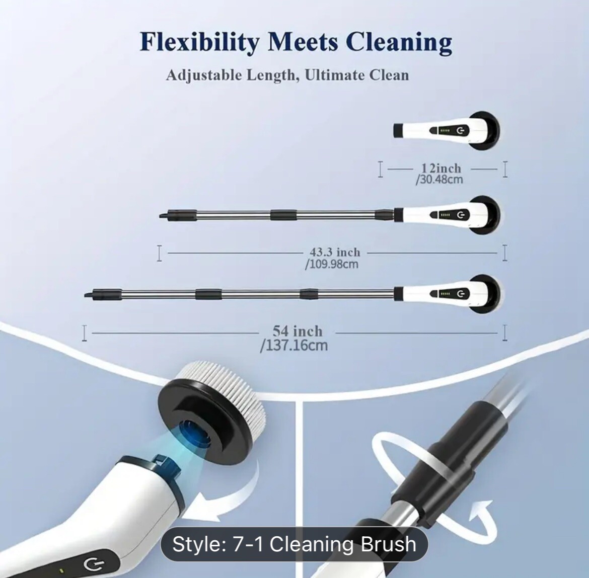 Electric Scrubtastic Cordless Spin Scrubber 7 Head Car Cleaning Mop Rechargeable
