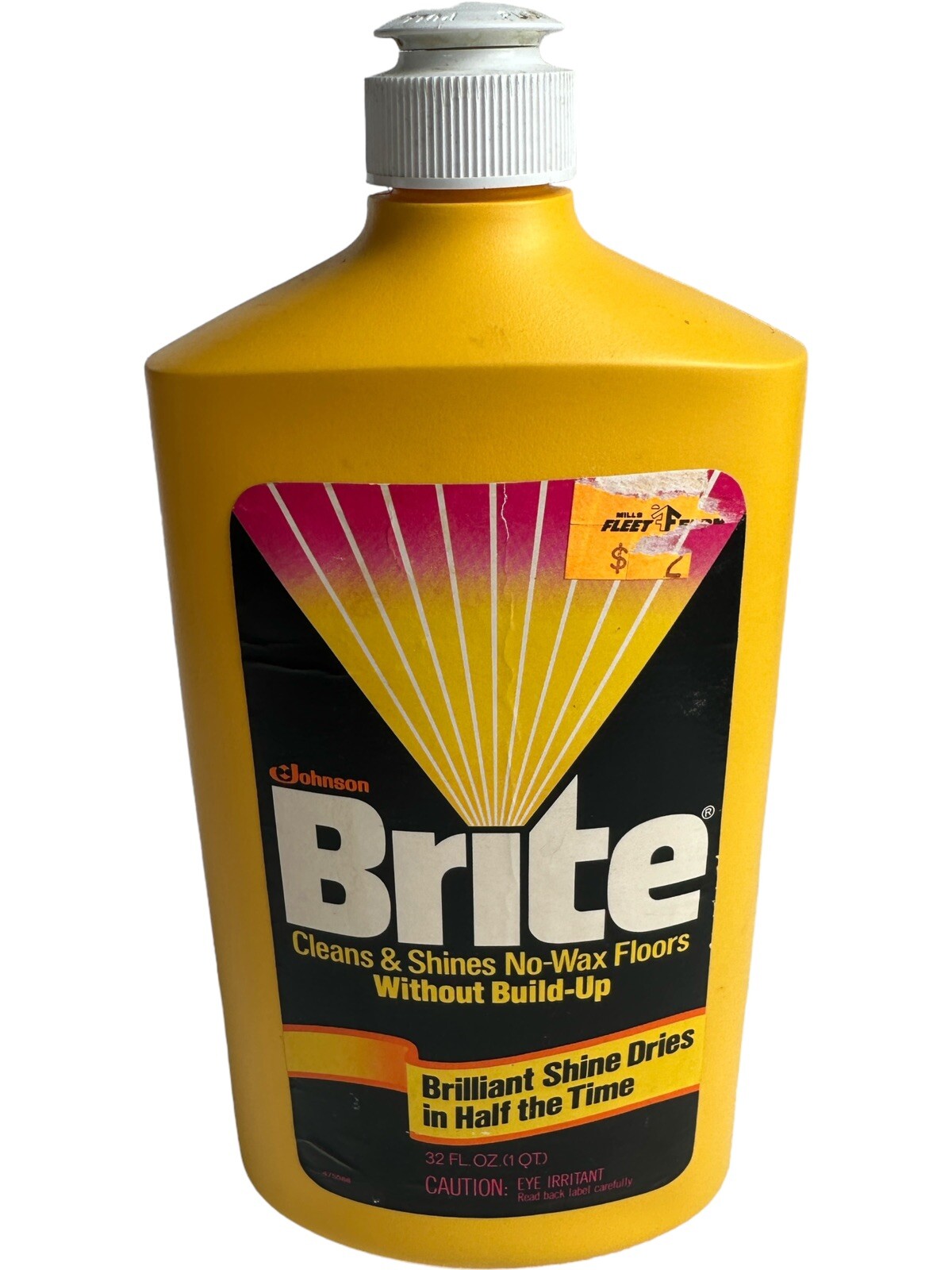 Vintage Johnson Floor BRITE No Wax Polish Full Bottle Rare Discontinued Formula