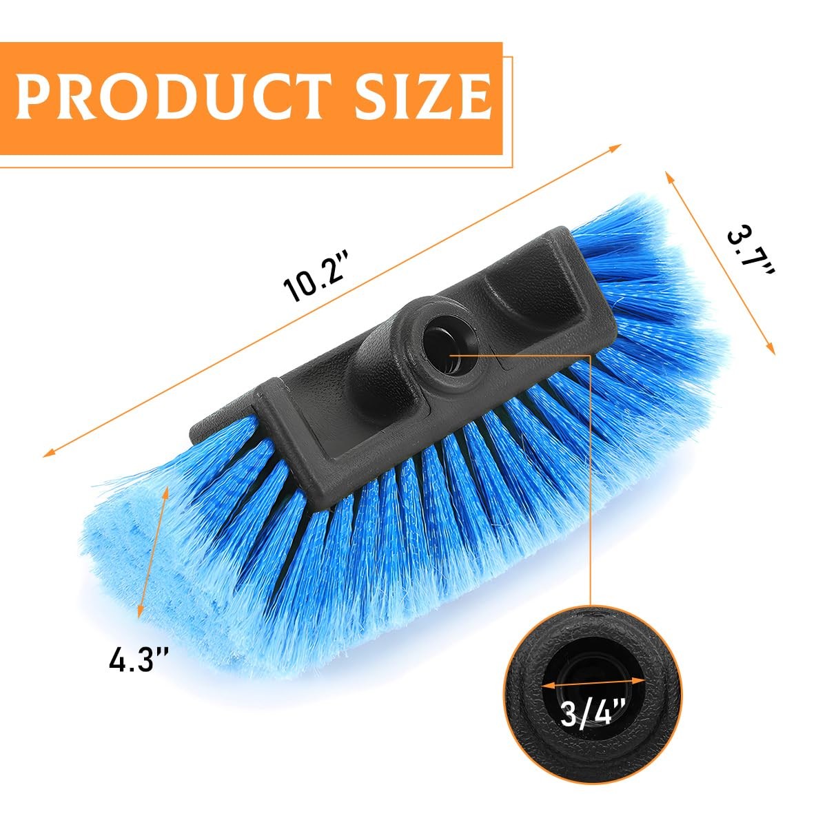 10 Inch Car Wash Brush Head Flow Thru Car Cleaning Brush Exterior Car Wash