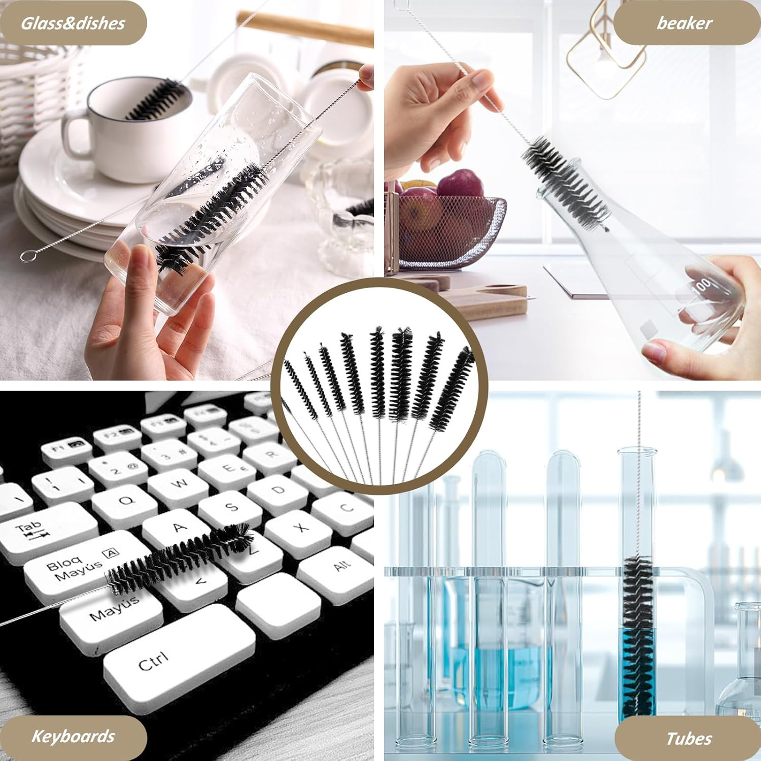 Straw Cleaner Brush, 14PCS 8.2 Inch Nylon Tube Brush Set, Bottle Cleaning Brushe