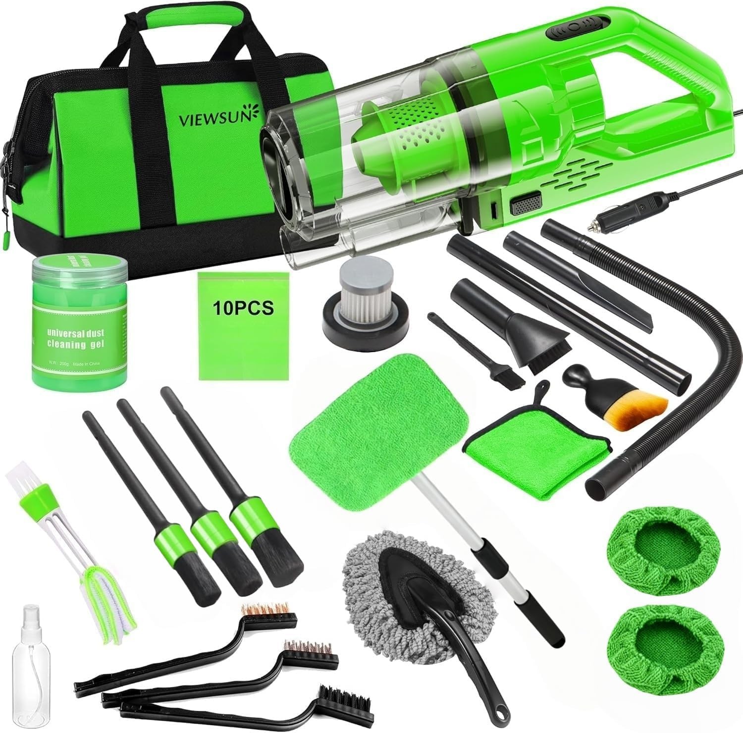 Car Cleaning Kit,CarInterior Detailing with Handheld Vacuum,Complete Accessories