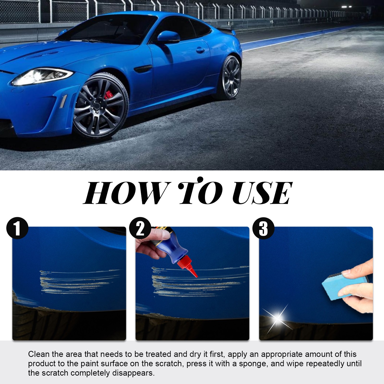 Car Scratch Remover Paint Repair Kit with Polish & Wax for Automotive Touch-Up