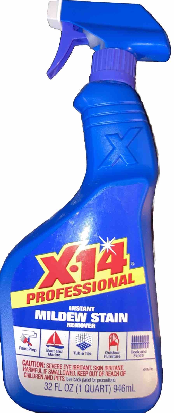 X-14 Professional Instant Mildew Stain Remover, [Non-Aerosol Trigger], 32 OZ