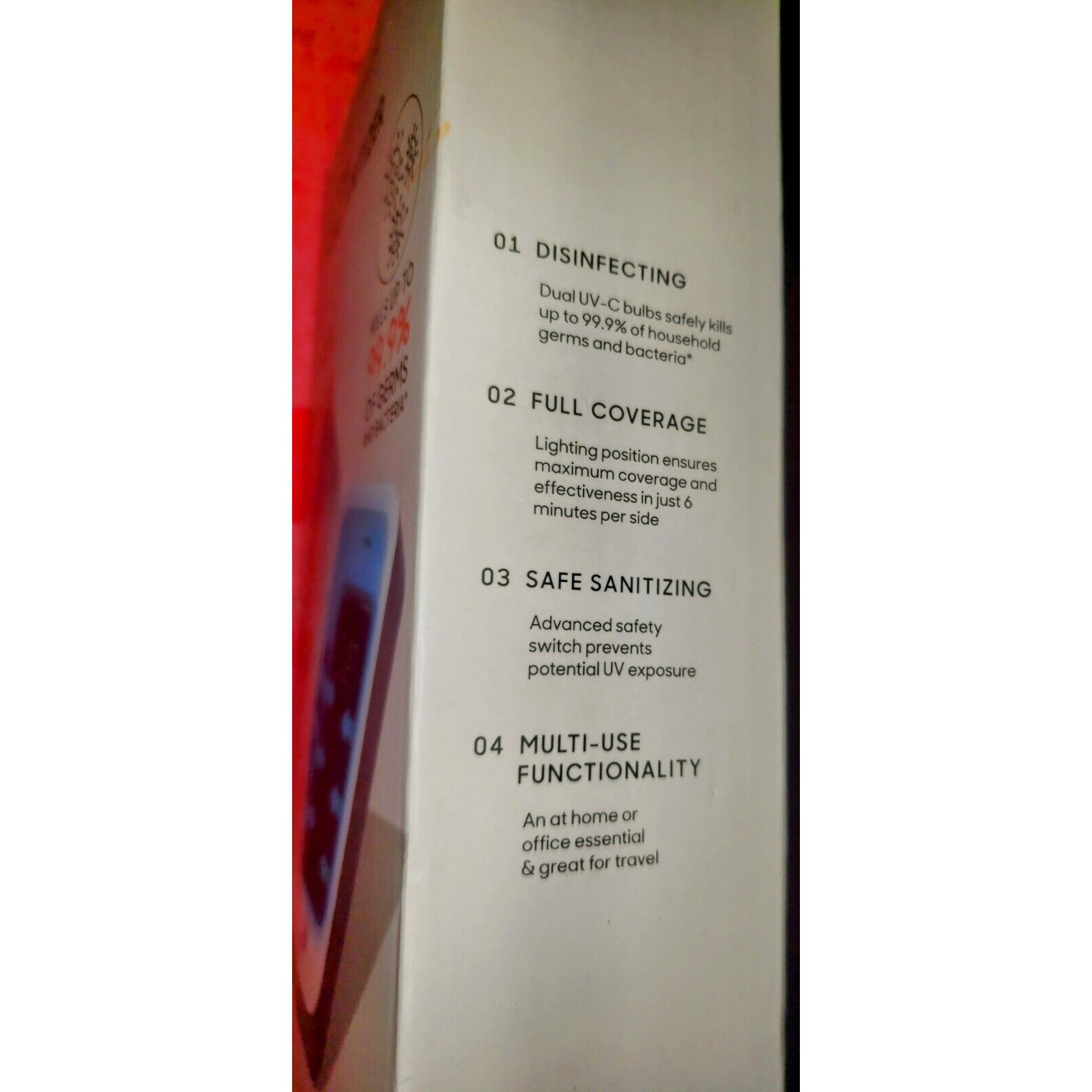 Sharper Image UV-Zone Phone Sanitizer White NWT New In Original Box