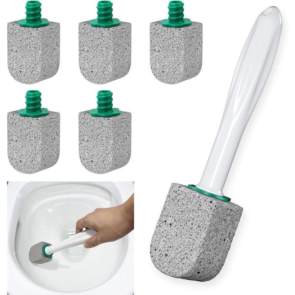 Toilet Bowl Cleaner Pumice Stone Scrubber with 30cm Long Handle Wand Refills for