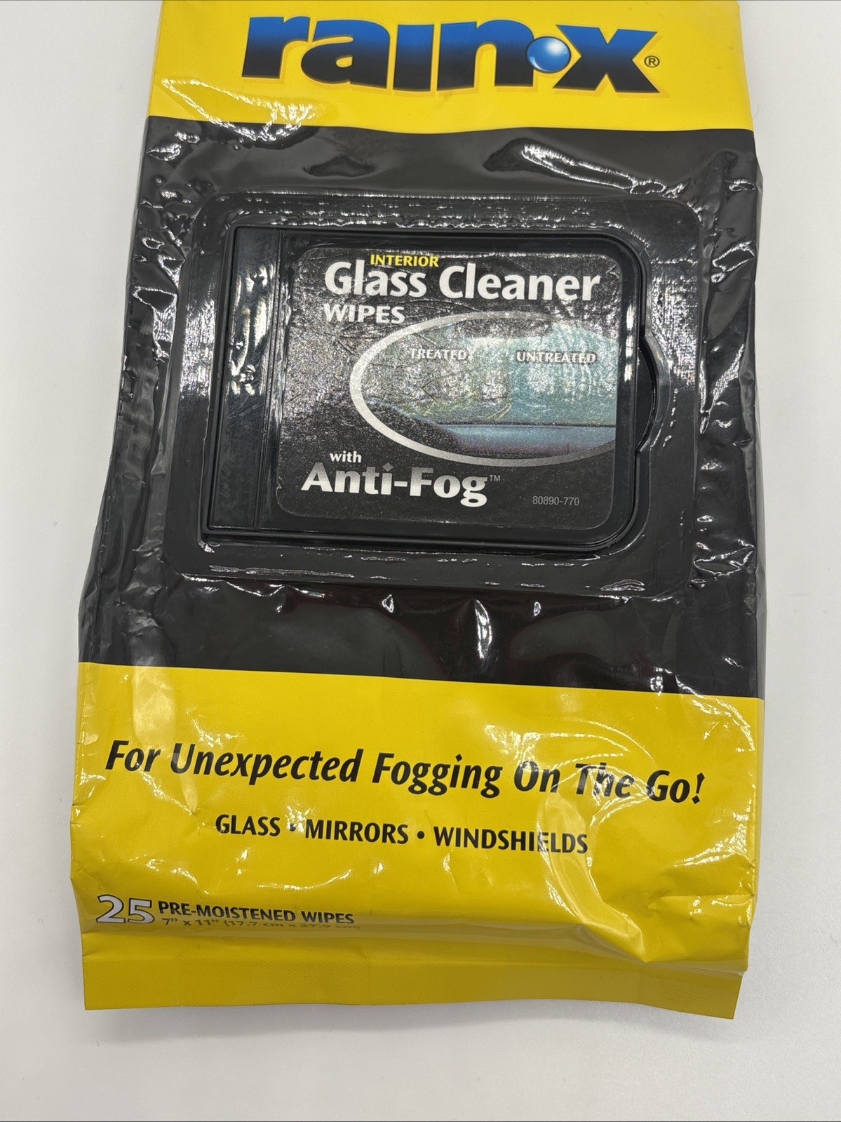 Rain-X Interior Glass Cleaner Wipes With Anti-Fog 25 Wipes New Sealed HTF