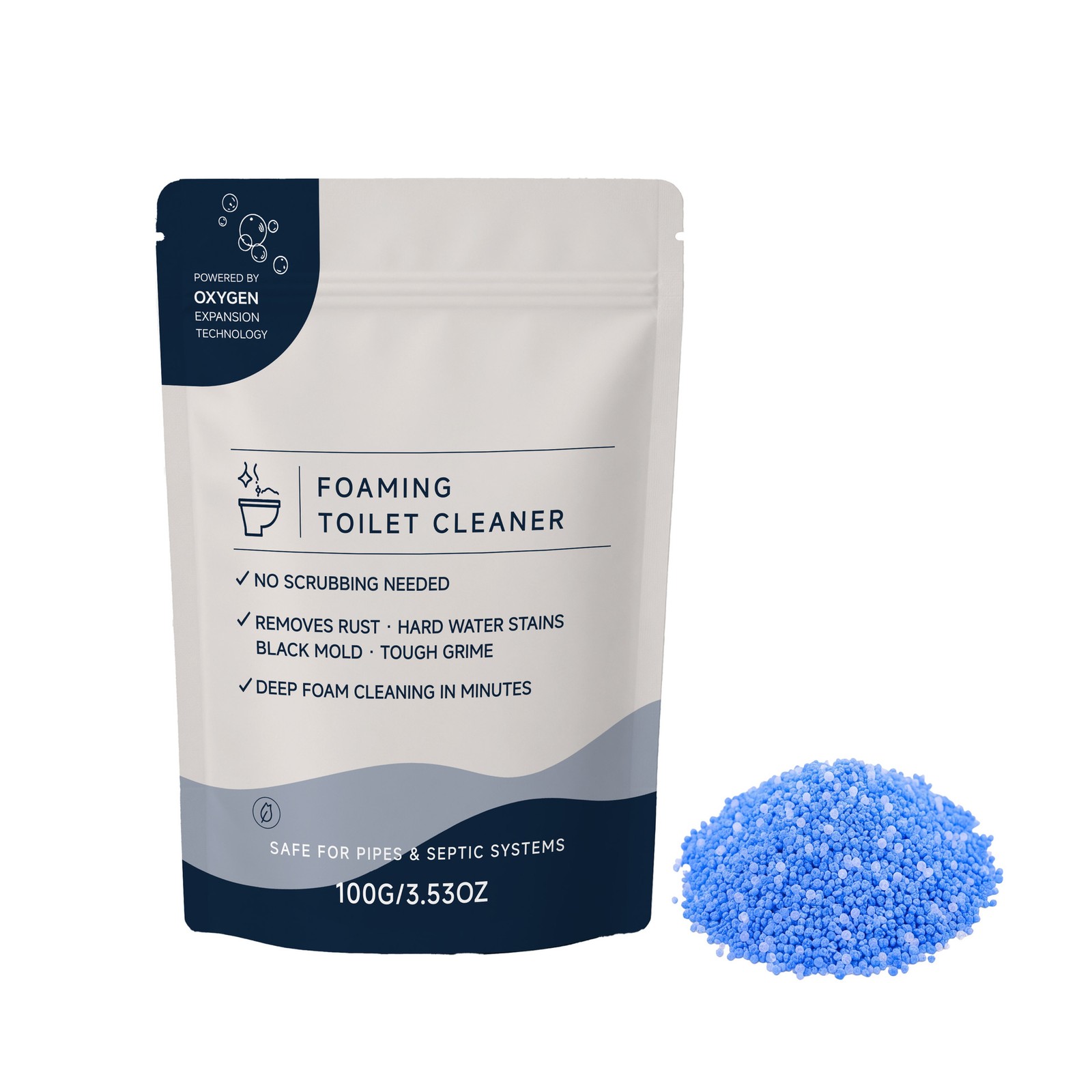 Foaming Toilet Bowl Cleaner – Oxygen Foam Formula for Cleaning Stain Removal