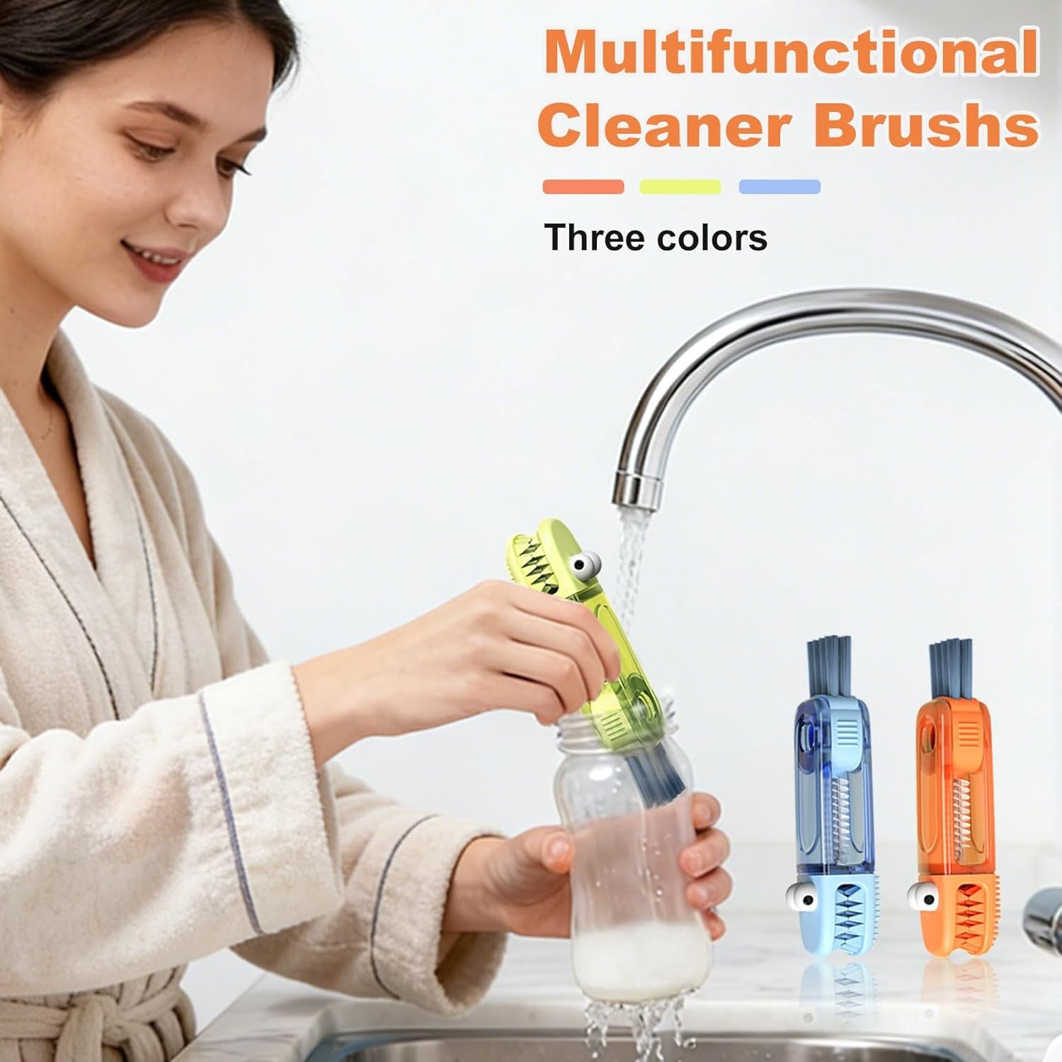 3 in 1 Cup Lid Cleaning Brush Gap Cleaner Brushs Home Kitchen Multifunctional