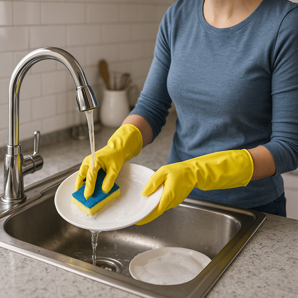 6 Pair Latex Dish Washing Chemical Resistant Gloves – Small
