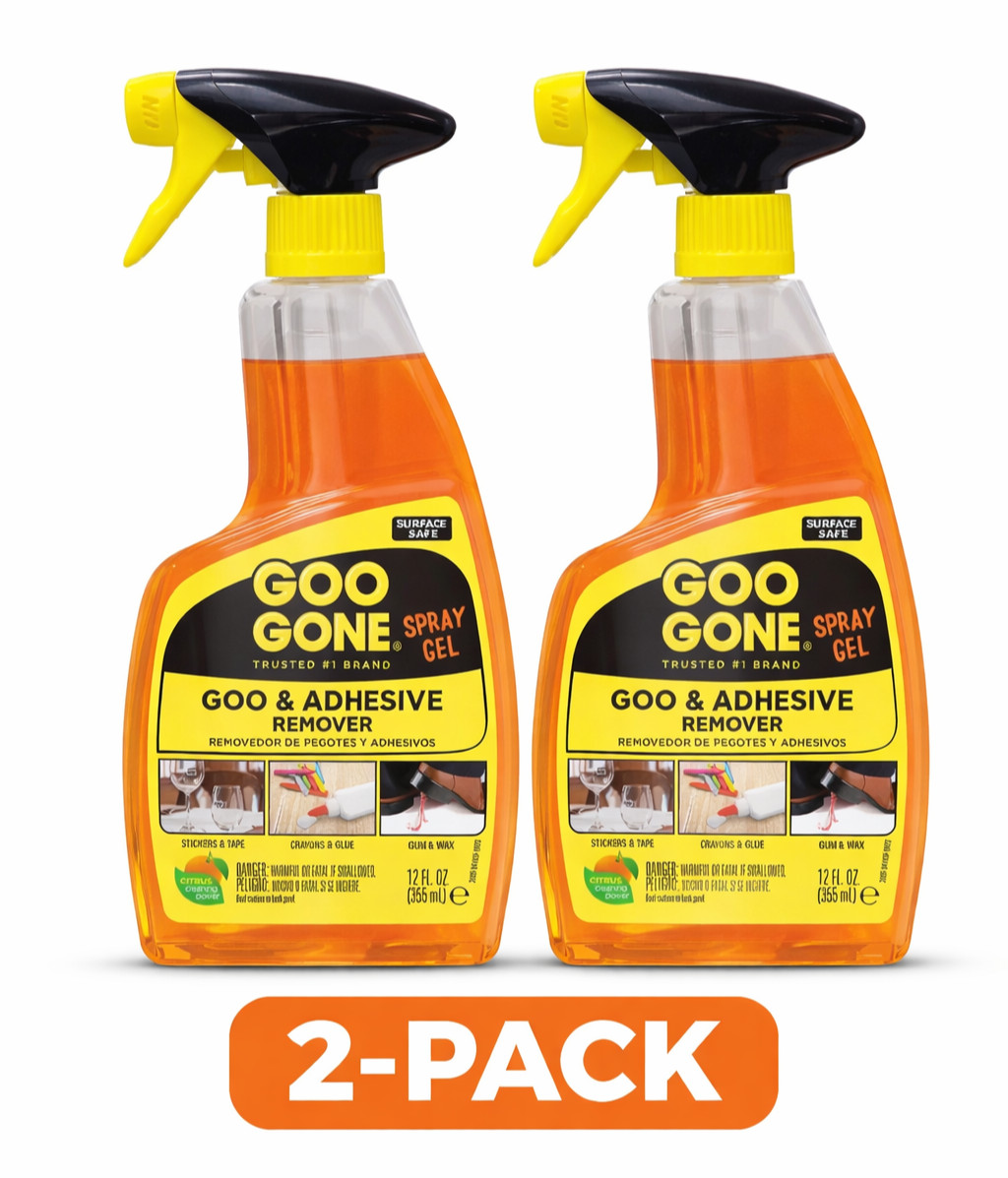 2-Pack Goo Gone Spray Gel 12 fl oz – Removes Sticky Residue, Gum & Adhesive