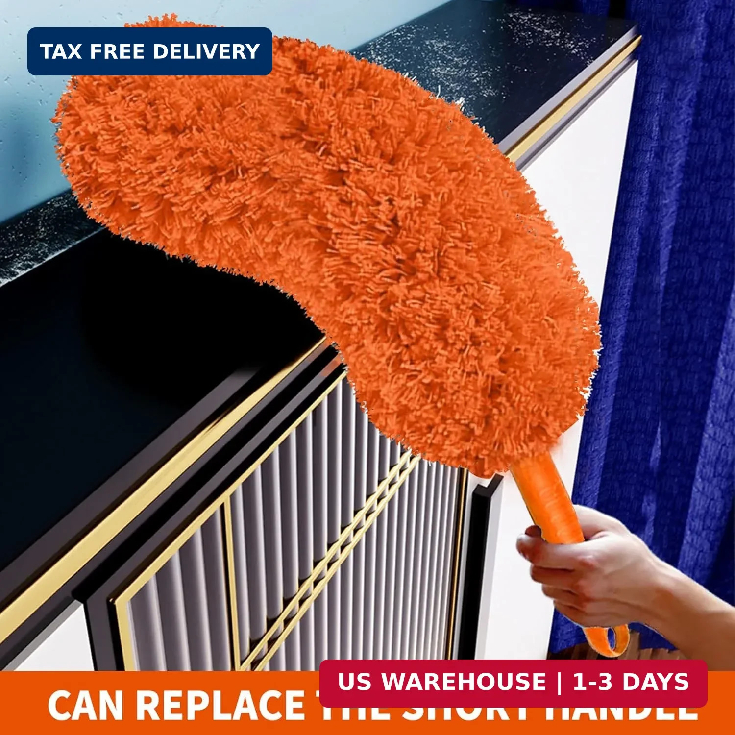 Cobweb Duster with Extension Pole,Cleaner Outdoor 110″ Telescoping Extended Sspi