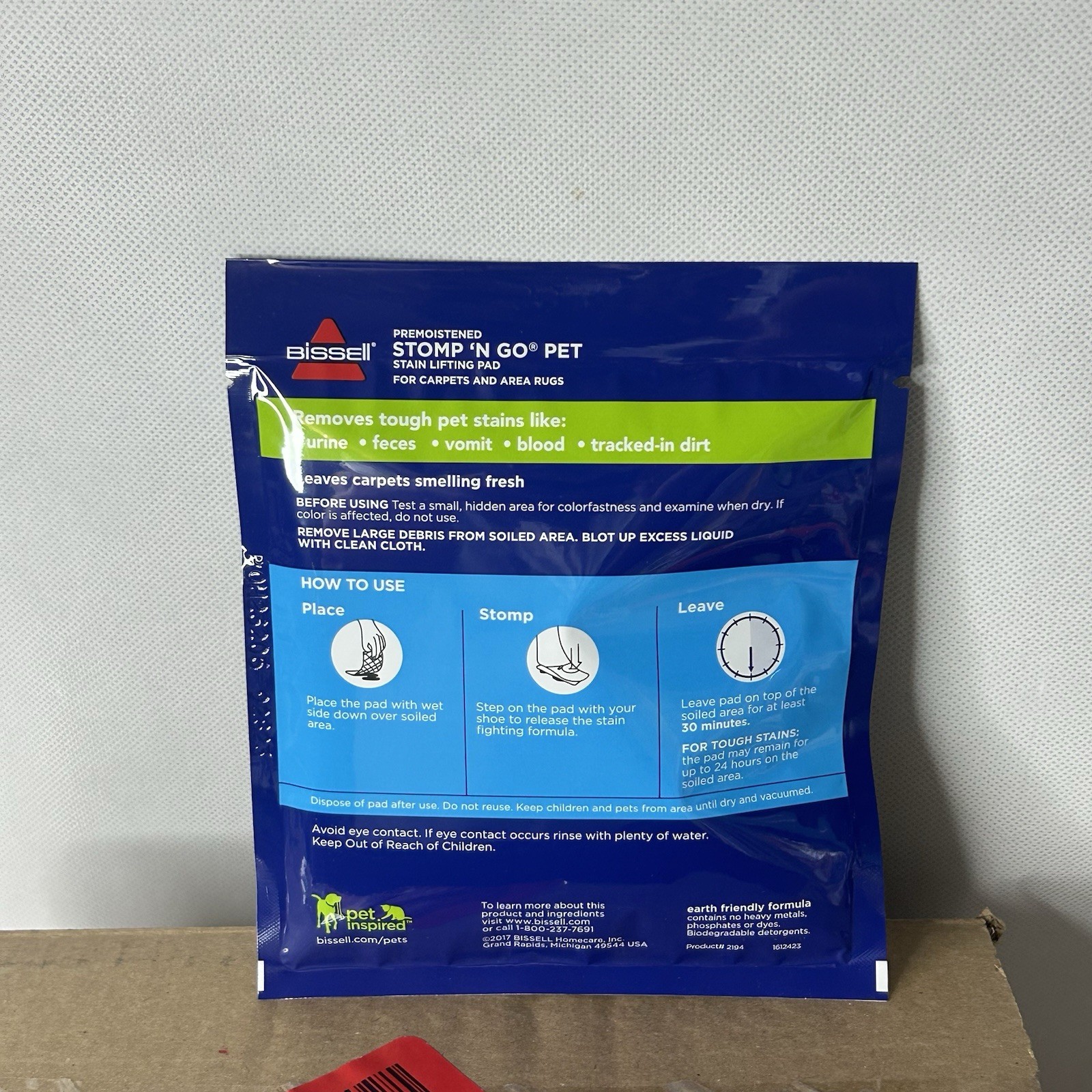 Bissell Stomp ‘n Go Pet Stain Lifting Pad+ OXY -1x 20 Pack Case – New