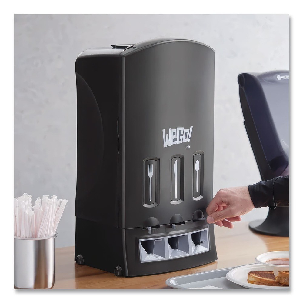 Wego 56102200 13.39 x 15.75 x 23.62 Forks/Knives/Spoons Dispenser – Black New