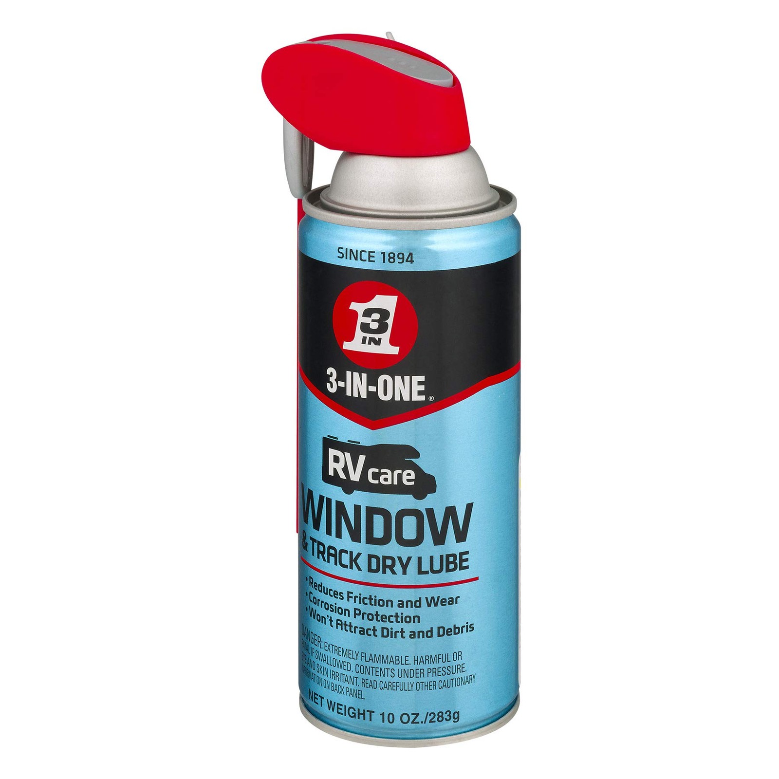 RV Window & Track Dry Lube Spray, Dual Nozzle, 10 oz for Smooth Operation