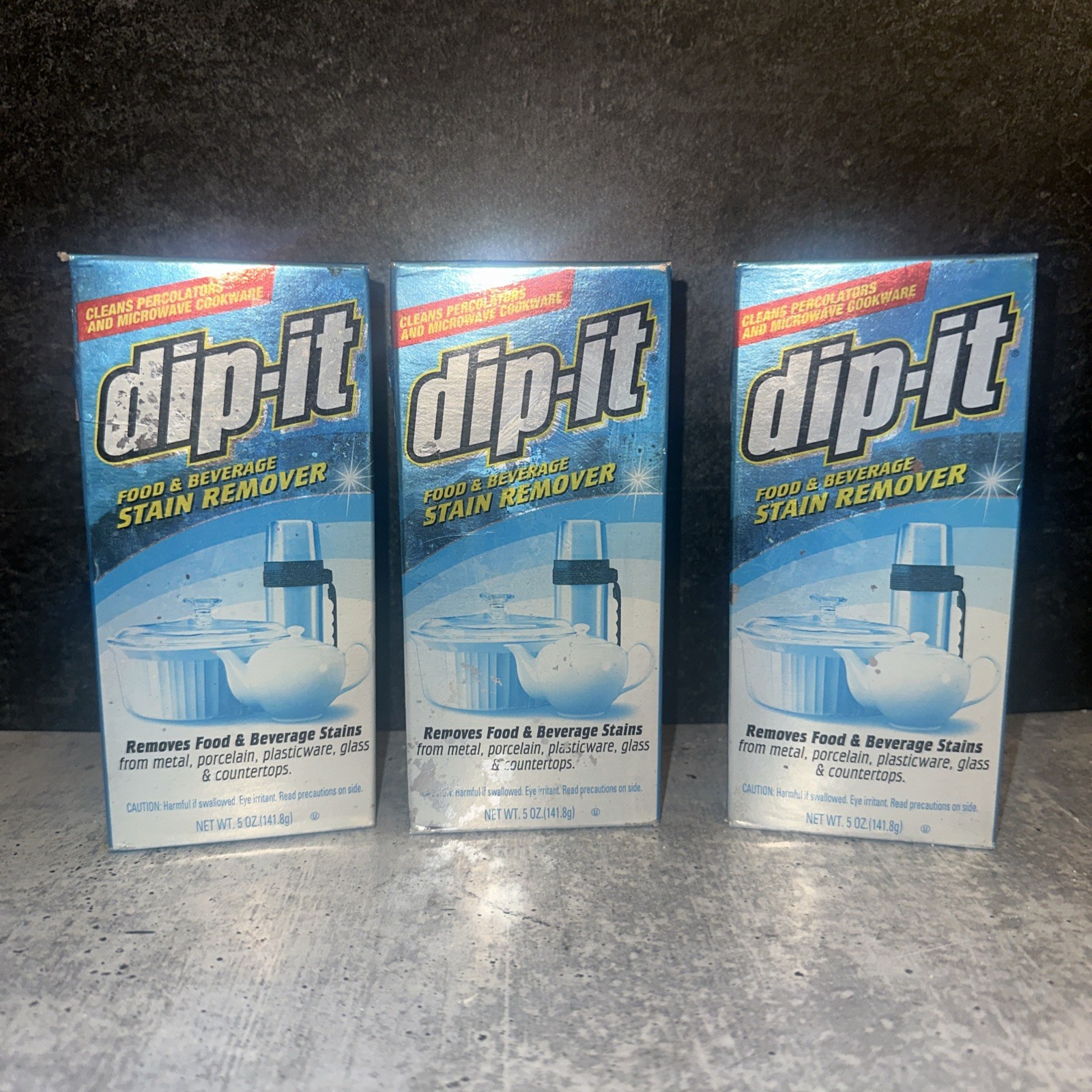 3 Lot dip-it Food & Beverage Stain Remover Powder – 5 fl oz Dip It Read!