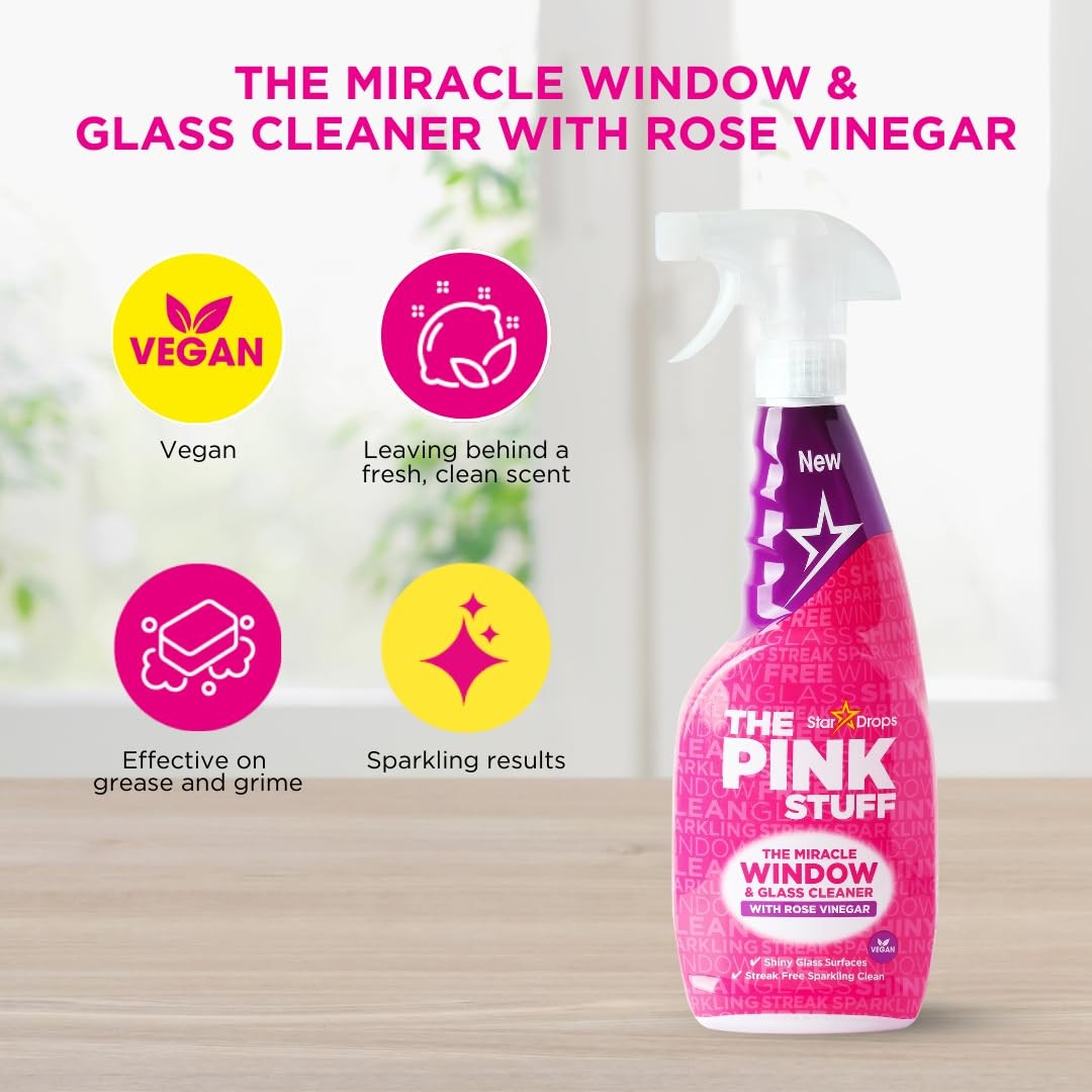 Stardrops Miracle Window and Glass Cleaner with Rose Vinegar Spray 750ml 20759