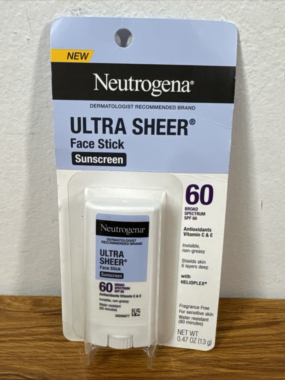 New Neutrogena SPF 60 Ultra Sheer Face Sunscreen Stick Invisible Non-Greasy