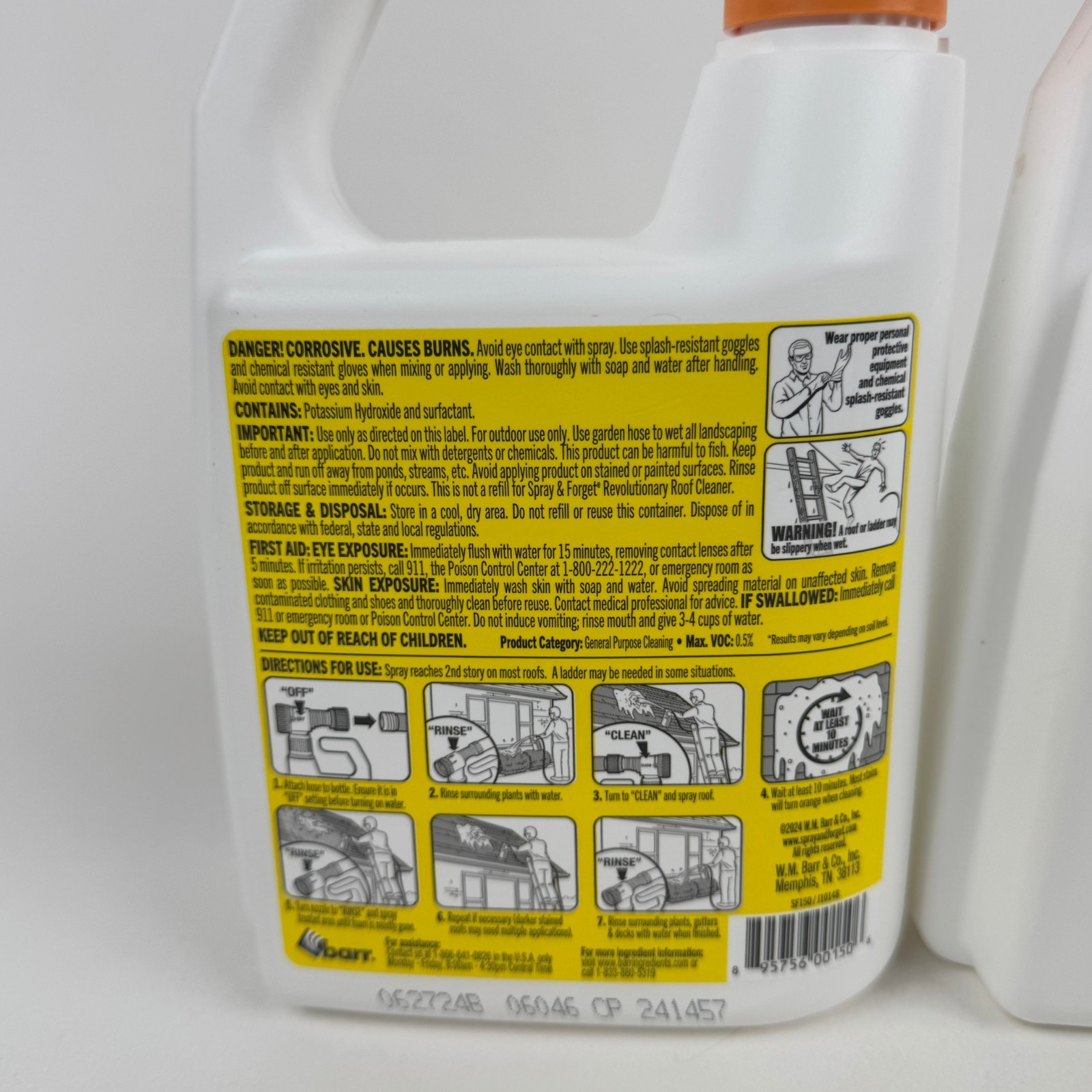 2-PACK Spray & Forget Revolutionary Roof Cleaner 32oz / 1 Qt Hose-End Bottle