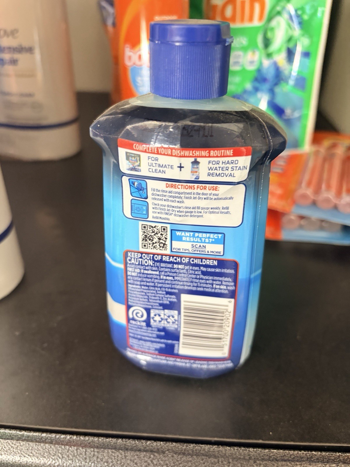 Finish Jet-Dry Rinse Aid Hard Water Stain Removal 6.5 fl oz 80 Washes