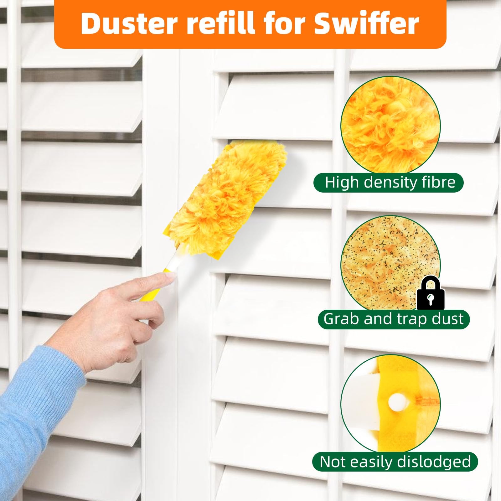 30 Pack 360 Dusters Refills for Swiffer Dusters, Unscented Heavy Duty Duster Kit