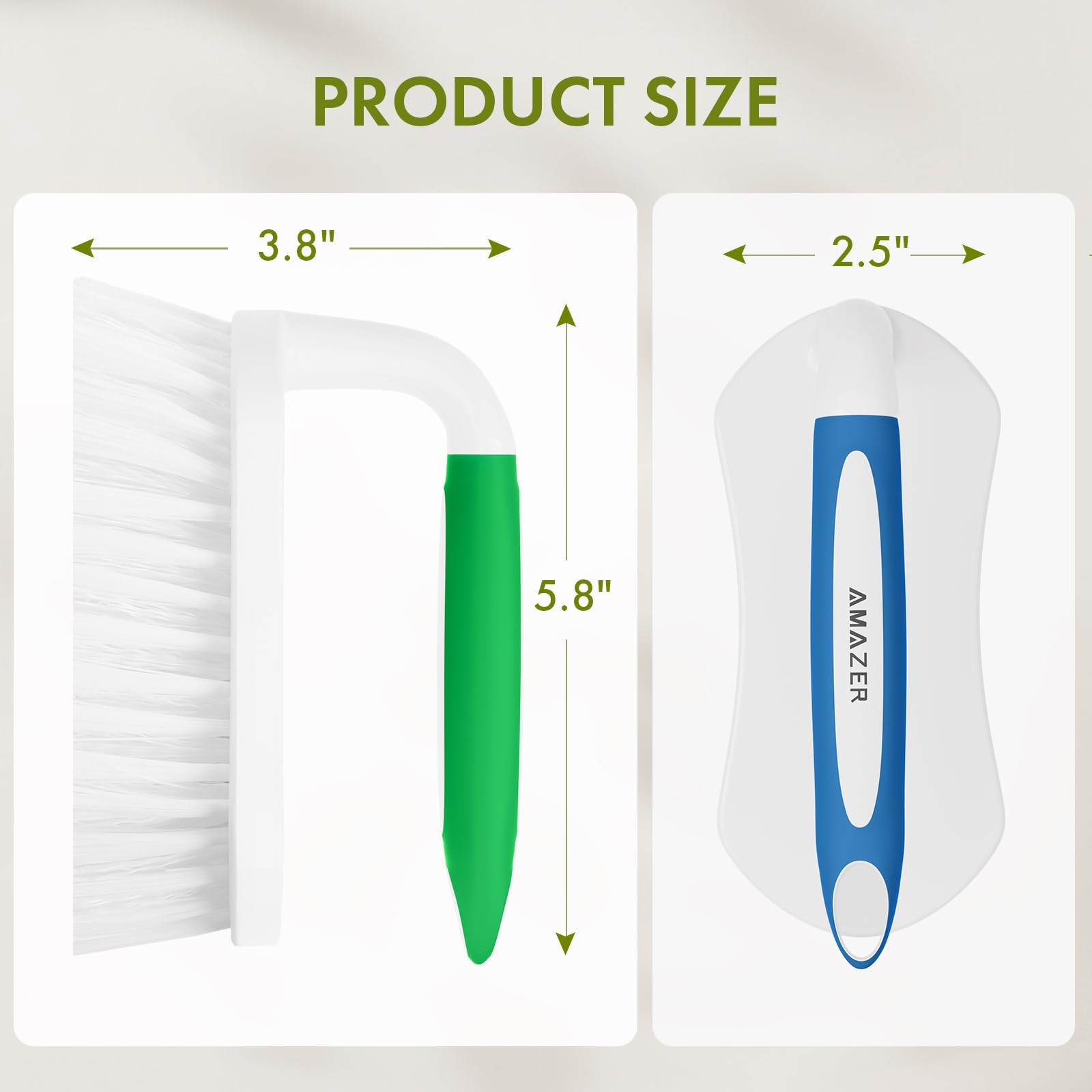Scrub Brush for Cleaning Comfort Grip Shower Scrubber Flexible Stiff Bristles…