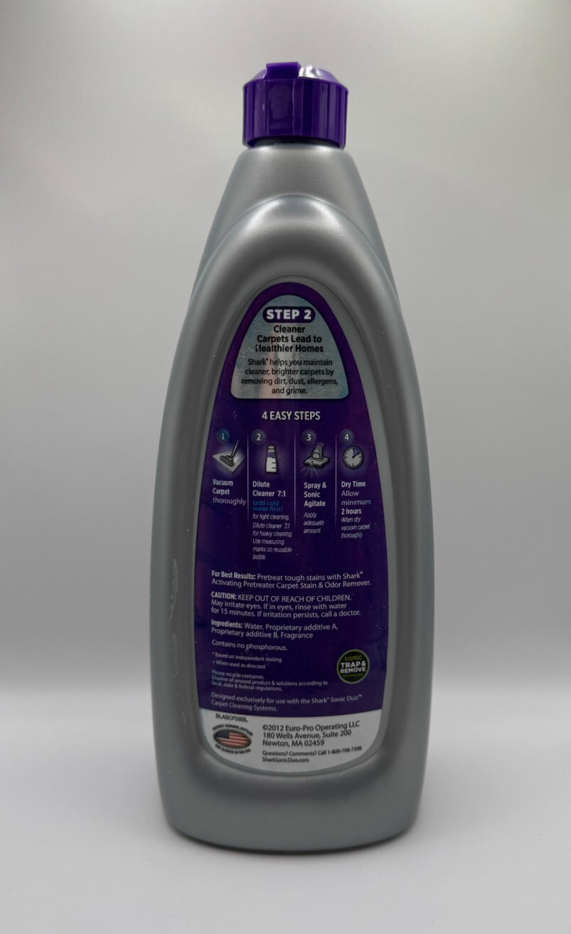 Sealed NEW Shark Low Moisture No Rinse Carpet Shampoo English Lavender 28 fl oz