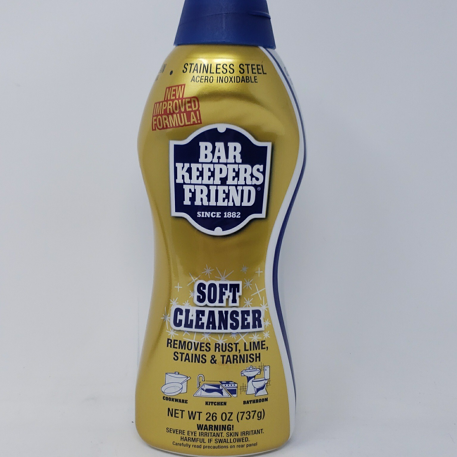 Bar Keepers Friend Soft Cleanser 26oz Bright Box Scrubber Cube& Microfiber Cloth