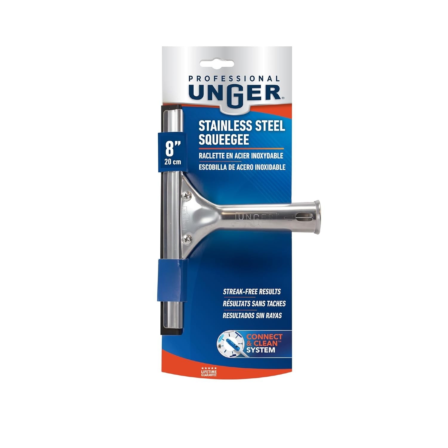 Unger Professional Stainless Steel HeavyDuty Window and Glass Squeegee 12