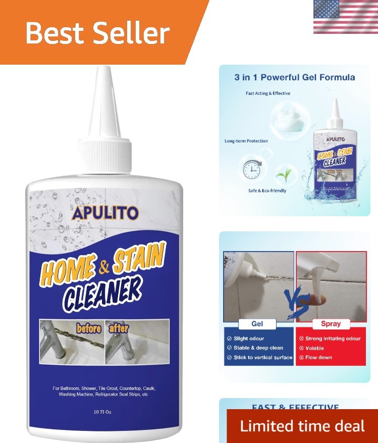 Fast-Acting Cleaner Gel for Kitchen & Bathroom – No Scrubbing Required, 10 Fl Oz