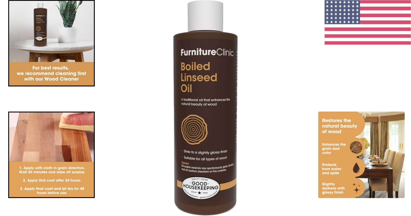 Superior Quality Fast Drying Boiled Linseed Oil for Restoring Furniture & More