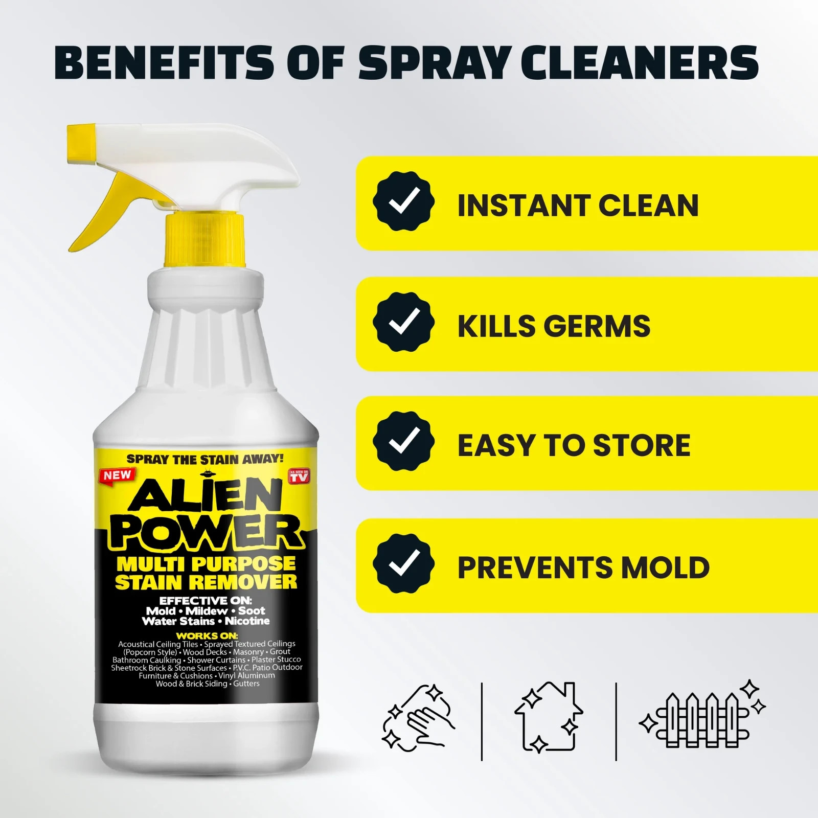 Alien Power Super Concentrated Multi-Purpose Stain Remover Set Mold Mildew Water