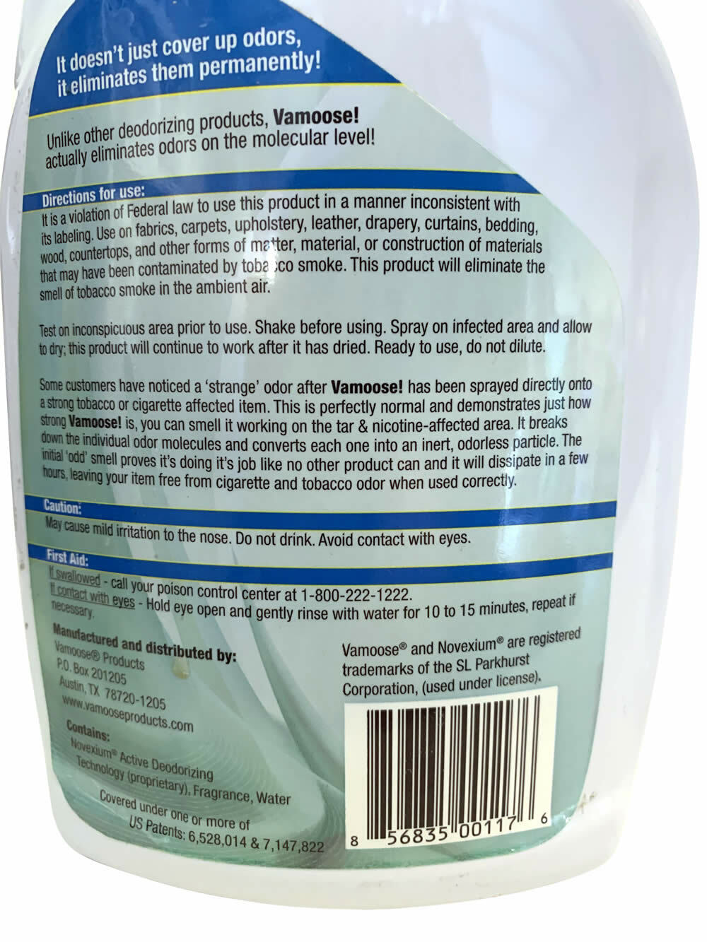 Vamoose! Smoke Odor Remover, Fragrance Free, 32-ounce
