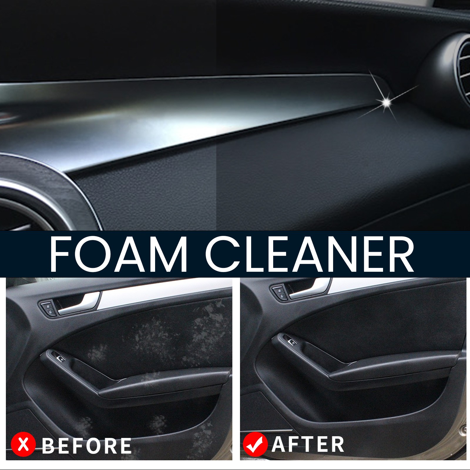 250ML All-Purpose Foam Cleaner, Car Interior Detail Polish for Multiple Surfaces