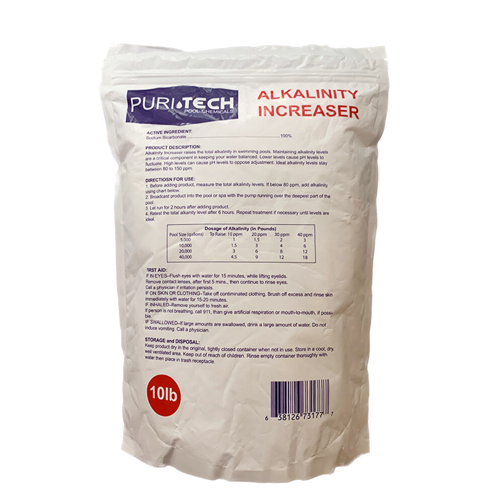 Puri Tech Chemical 10 lb Calcium Hardness Increaser & 10 lb Alkalinity Increaser