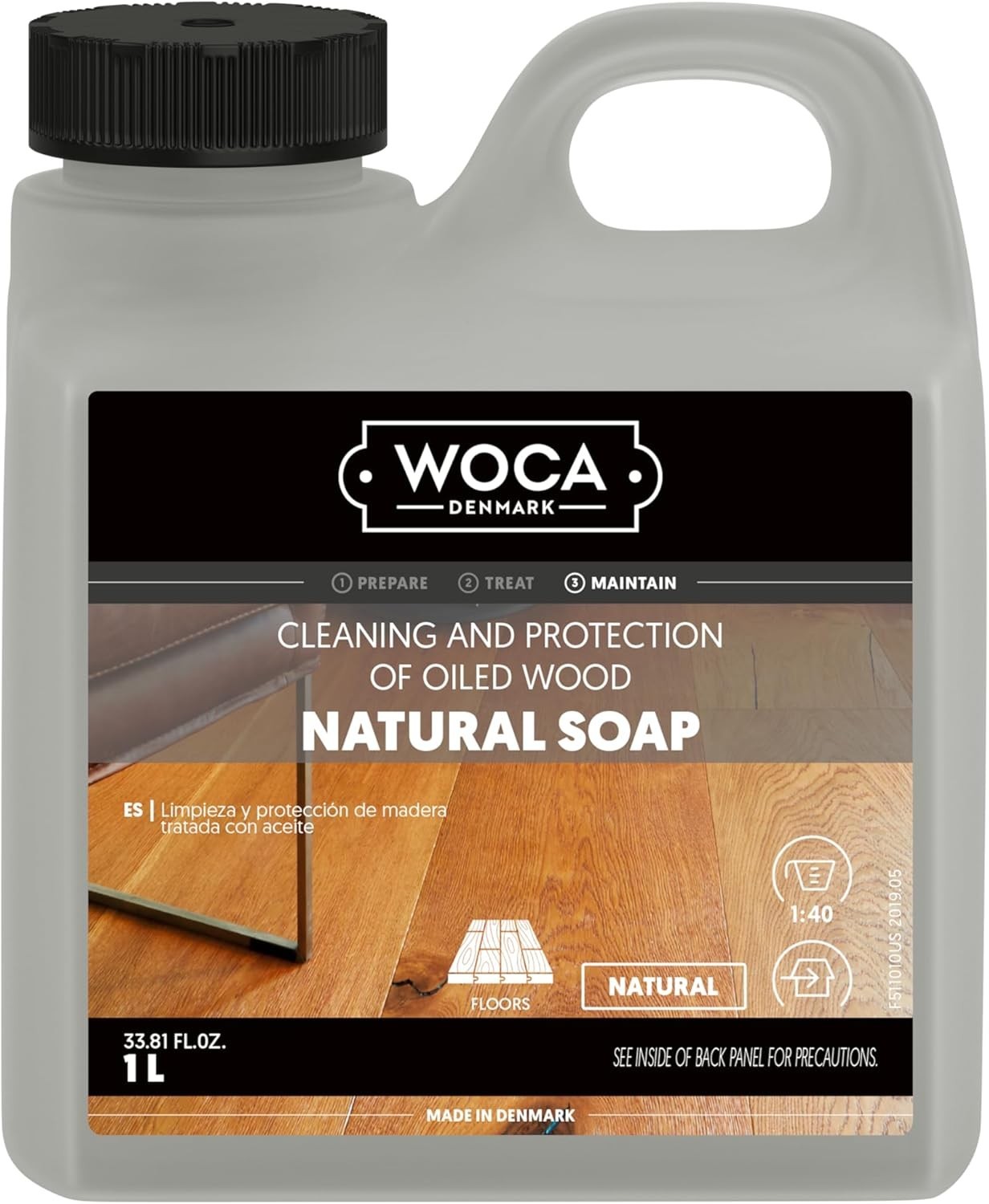 Natural Soap, Natural 1L – Concentrated Wood Cleaner for oil finished hardwoo…