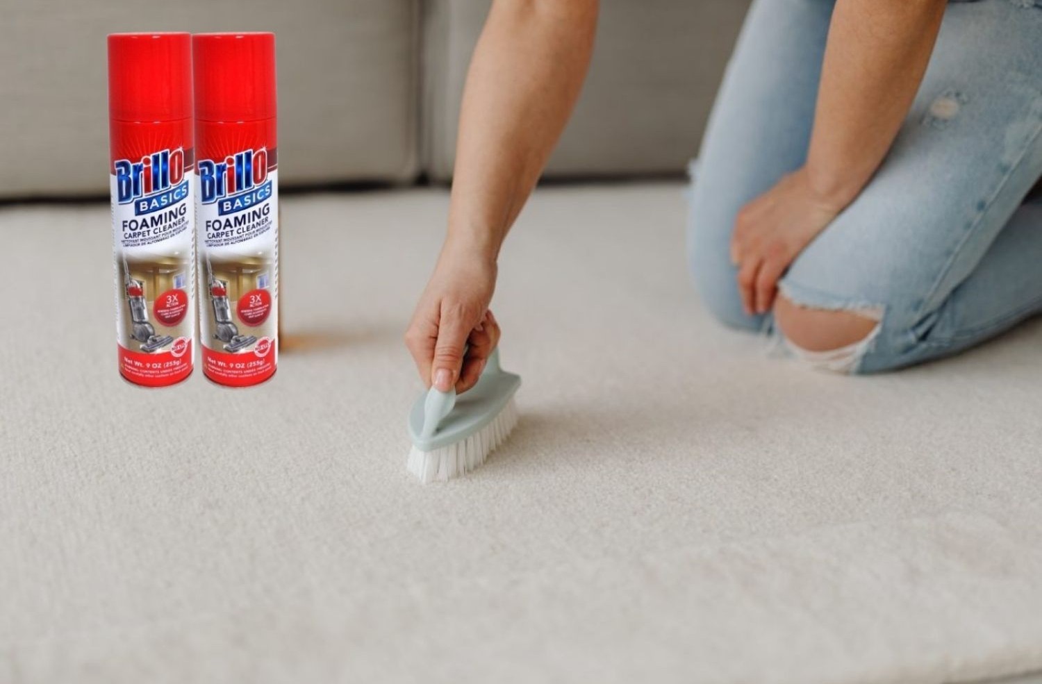 “Brillo Basics Carpet Cleaner x2 + NASCAR Microfiber Towels x2 – 3-Piece Set”
