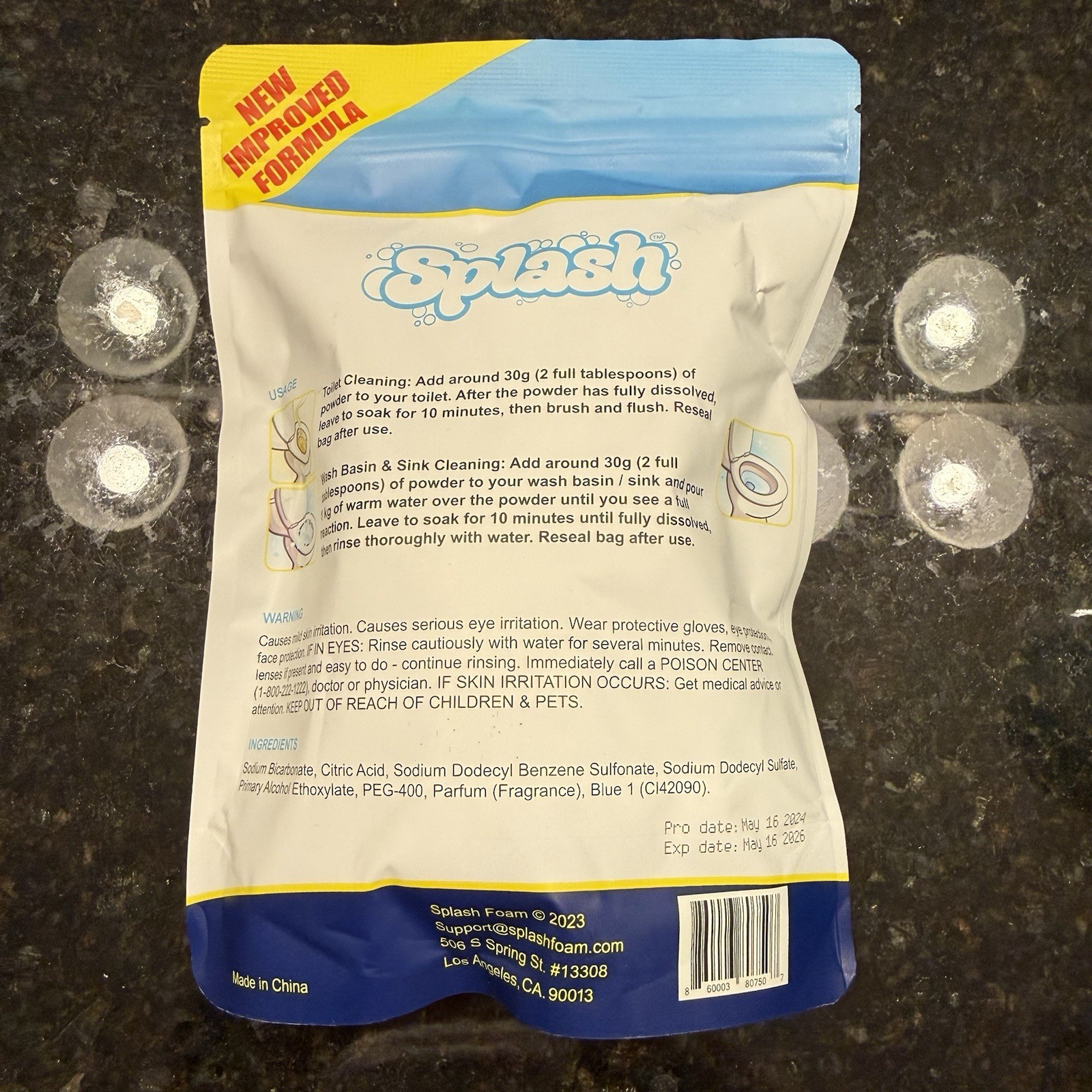 Splash Foaming Advanced Cleaner 350g 12.35oz Toilet Bowl Cleaning Powder 5/2026