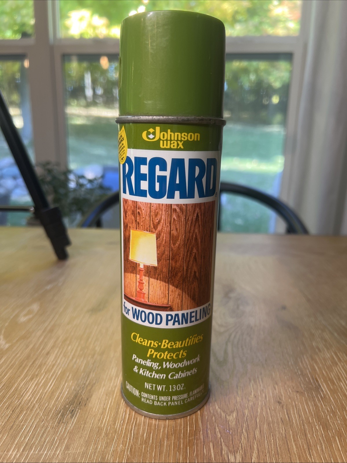 VTG SC Johnson Wax Regard Wood Paneling Cleaner Woodwork 13 Oz Metal Spray Can