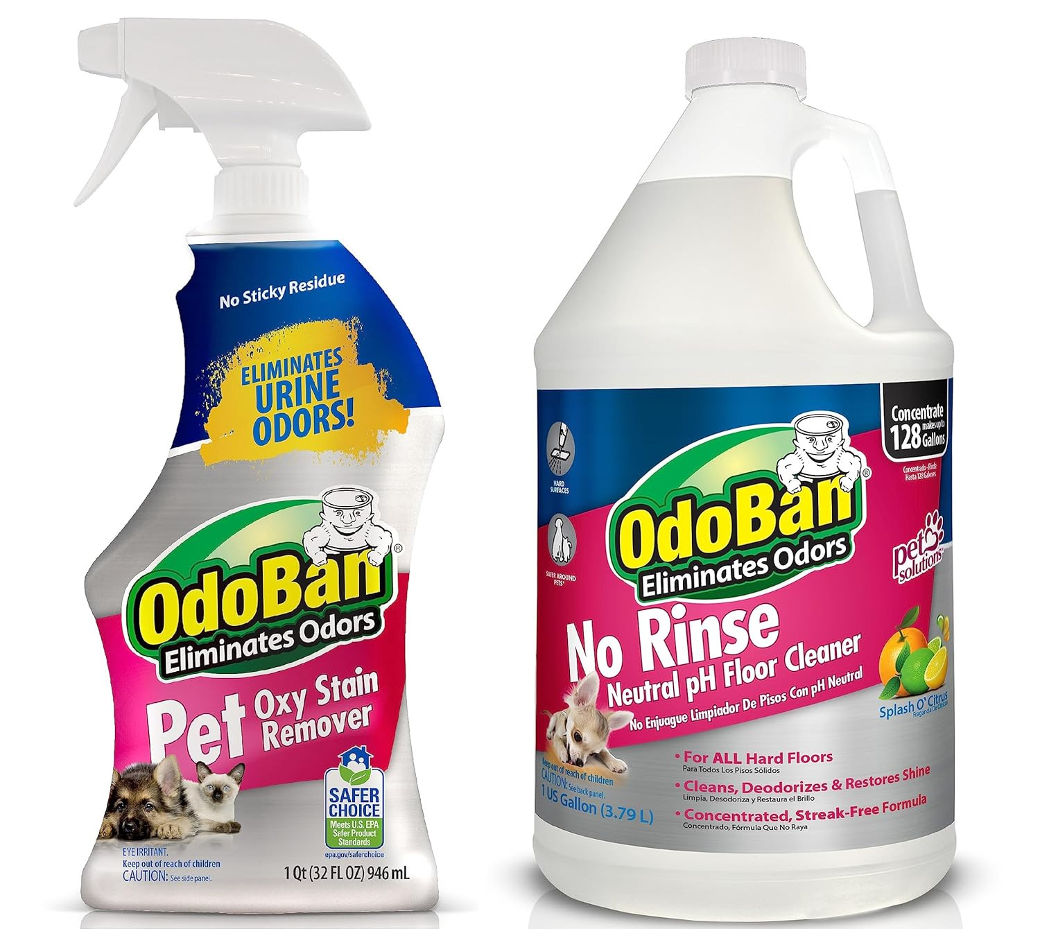 Pet Solutions No Rinse Neutral Ph Floor Cleaner Concentrate, Made in the USA, 1