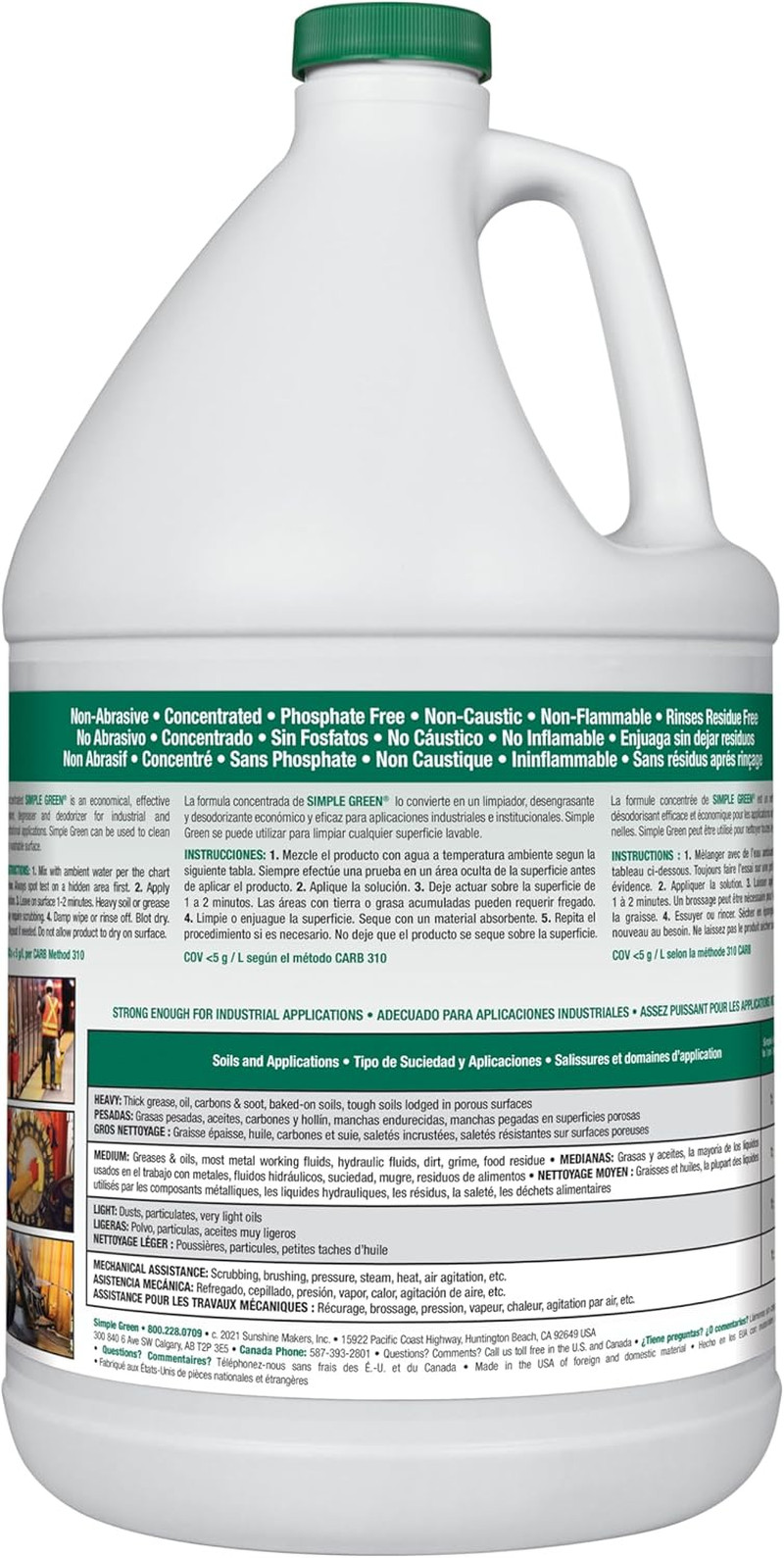 Simple Green 13005CT Industrial Cleaner and Degreaser, Concentrated, 127.8 Fl Oz