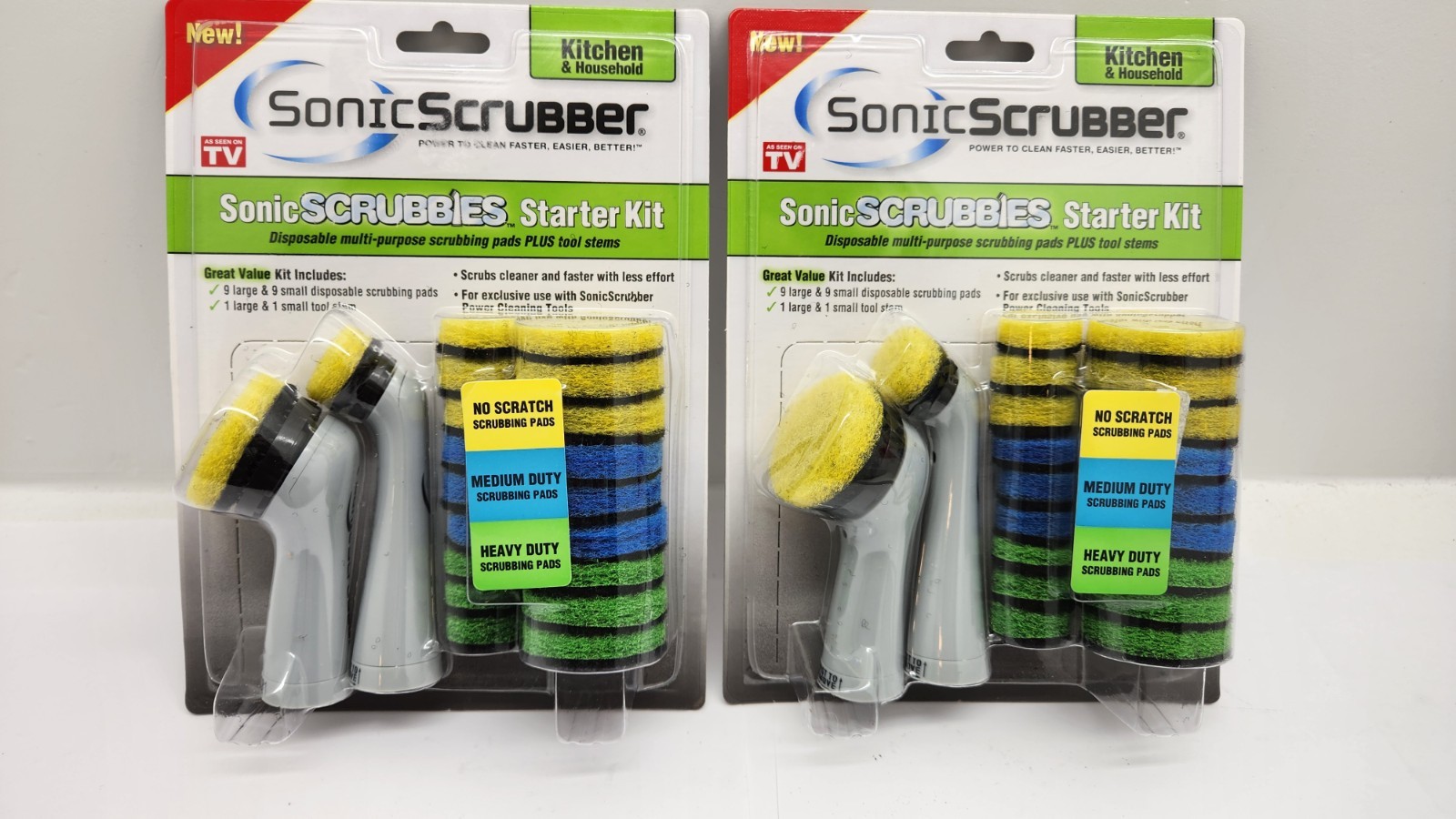 Sonic Scrubber Brushes Scrubbies Refills Starter Kit Kitchen & Household QTY 2
