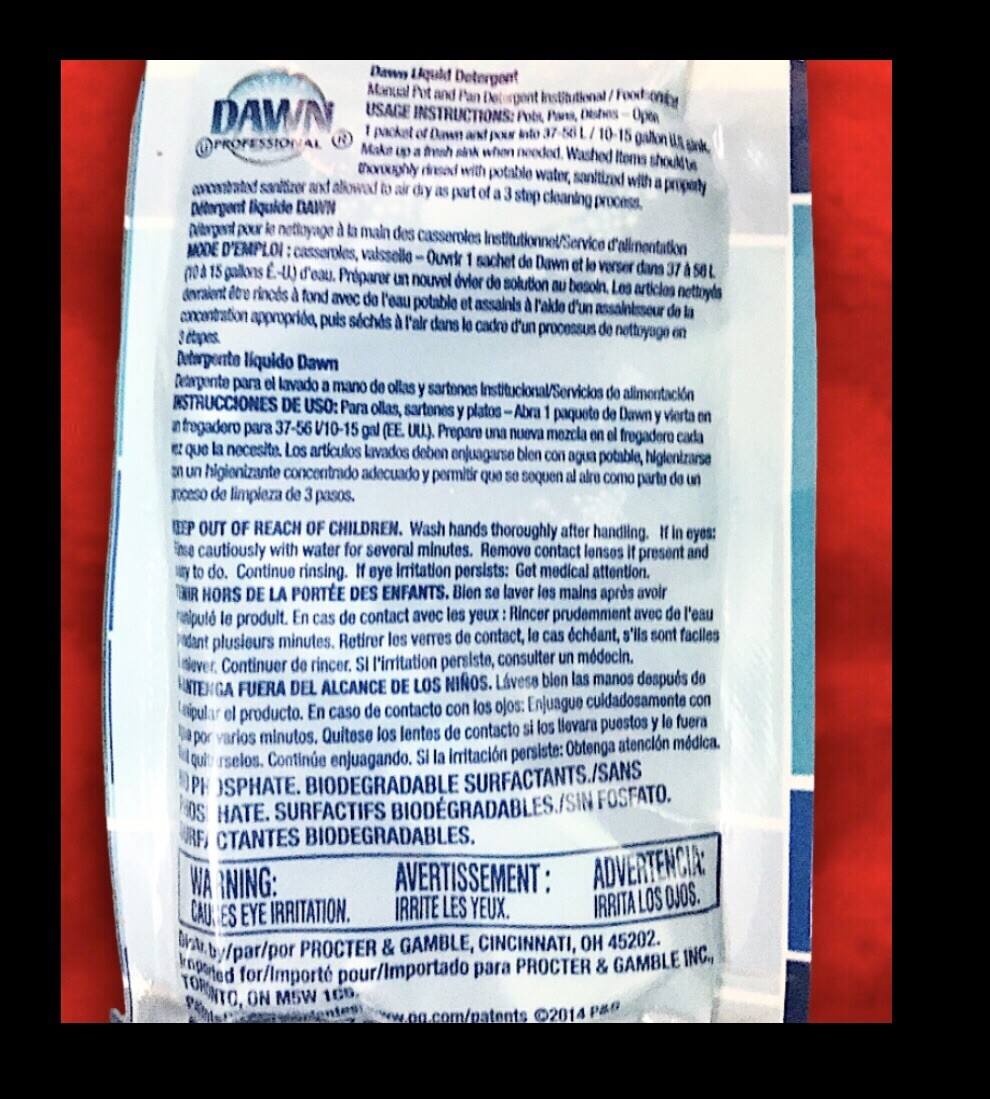 20pk Dawn professional dish detergent Manual Pot & Pan Concentrate 1.5oz/44ml Ea