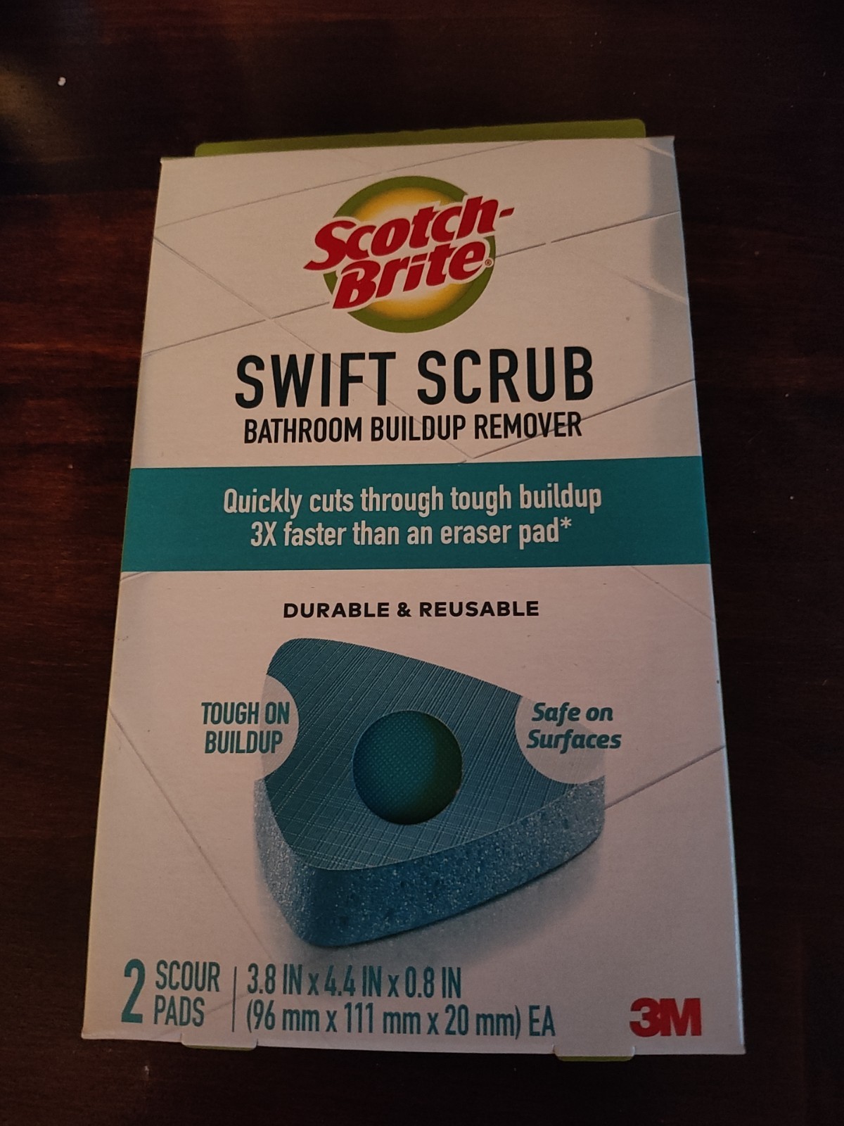 Scotch-Brite 2-SCOUR PADS SWIFT SCRUB BATHROOM BUILDUP REMOVER Reusable